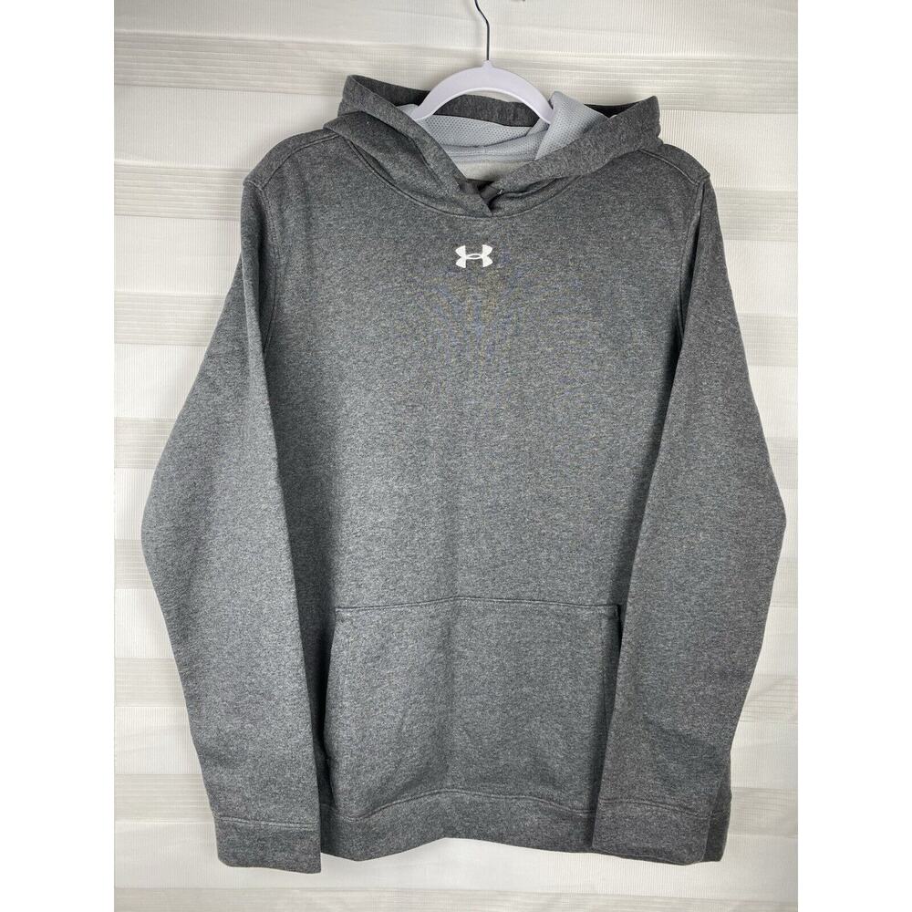 Under Armour UA Womens Hustle Fleece Hoodie Pullover New 1300261 Gray Size XL